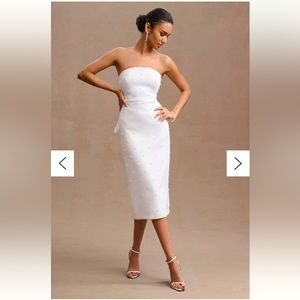 Sachin & Babi Gemma Strapless Back-Bow Pearl Midi Dress size 4